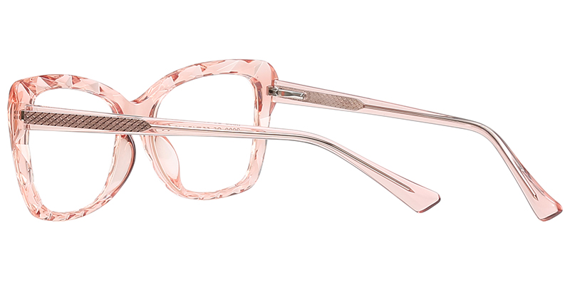 Rectangle Eyeglasses translucent-pink