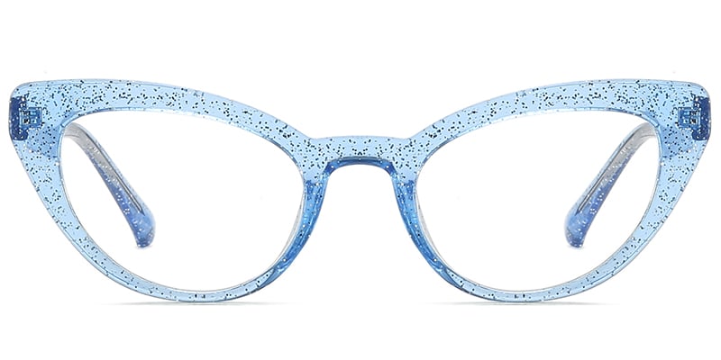 Cat Eye Frame glitter-blue