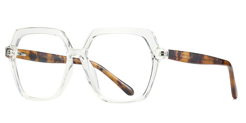 Geometric Eyeglasses pattern-brown