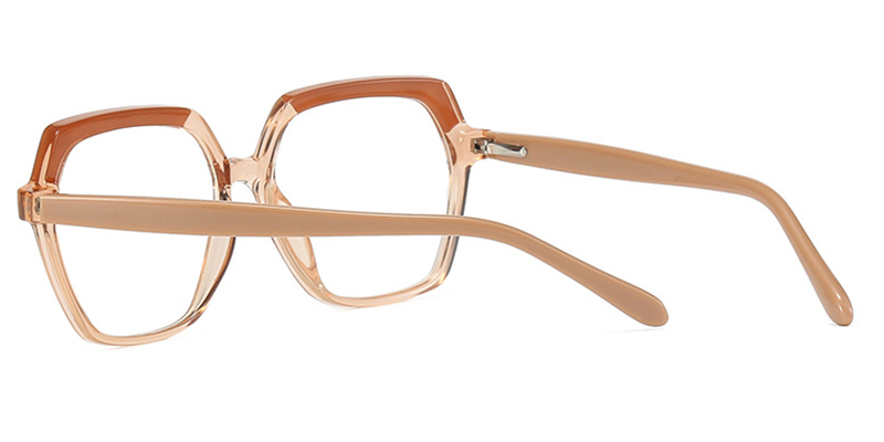 Geometric Eyeglasses pattern-brown
