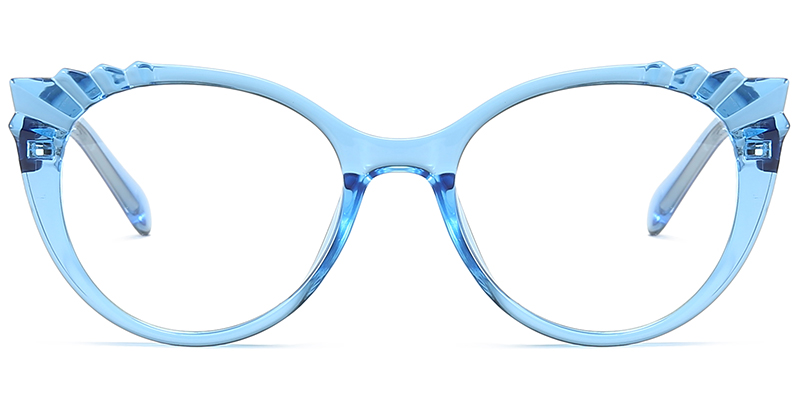 Cat Eye Eyeglasses translucent-blue