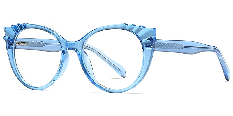 Cat Eye Eyeglasses translucent-blue