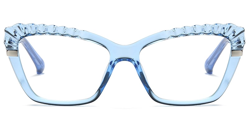 Cat Eye Frame translucent-blue