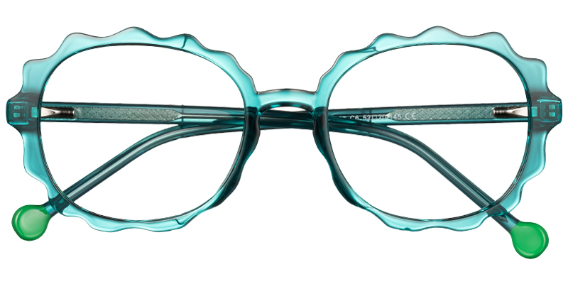 Geometric Eyeglasses translucent-green