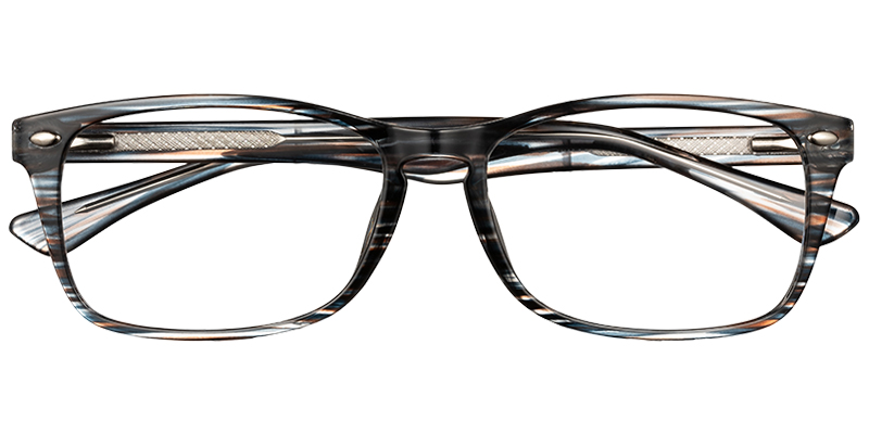 Acetate Rectangle Eyeglasses pattern-black