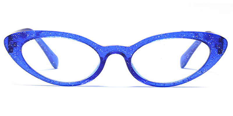 Cat Eye Eyeglasses glitter-blue