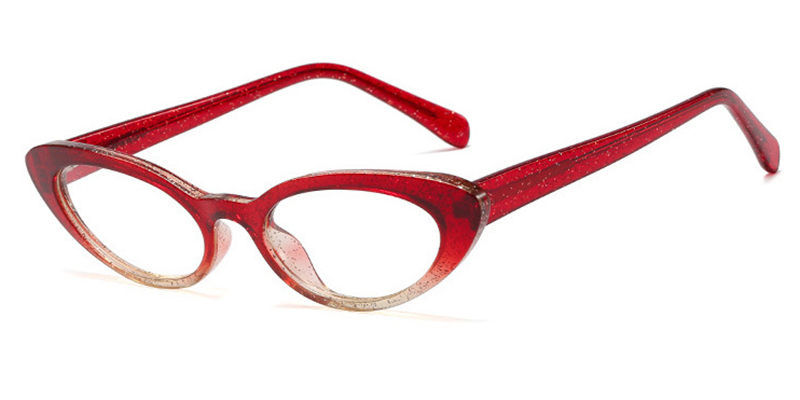 Cat Eye Eyeglasses glitter-red