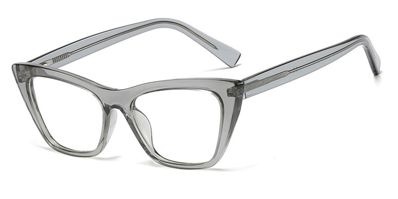 Cat Eye Eyeglasses translucent-grey
