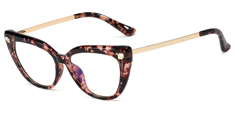 Cat Eye Eyeglasses pattern-brown
