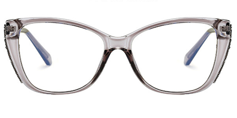 Cat Eye Eyeglasses translucent-grey