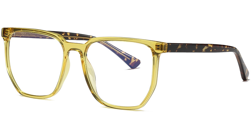 Geometric Eyeglasses translucent-yellow