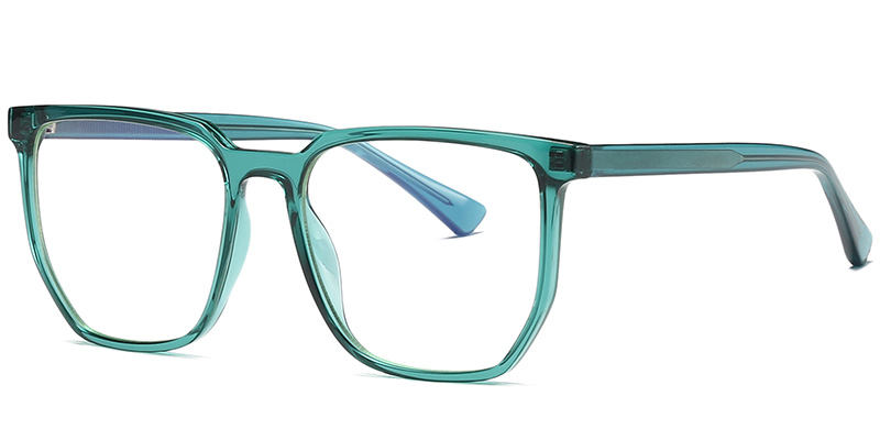 Geometric Eyeglasses translucent-green