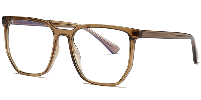 Geometric Eyeglasses translucent-brown