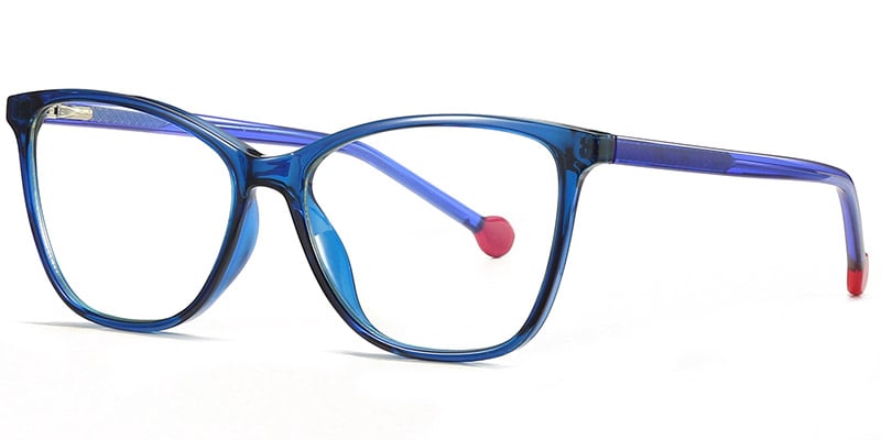 Cat Eye Frame translucent-blue