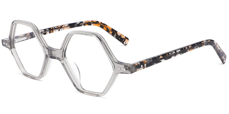 Acetate Geometric Frame translucent-grey