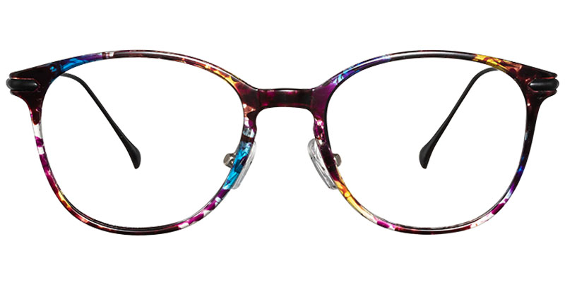 Round Eyeglasses pattern-purple