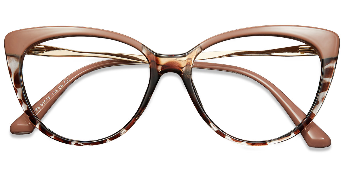 Cat Eye Eyeglasses pattern-brown