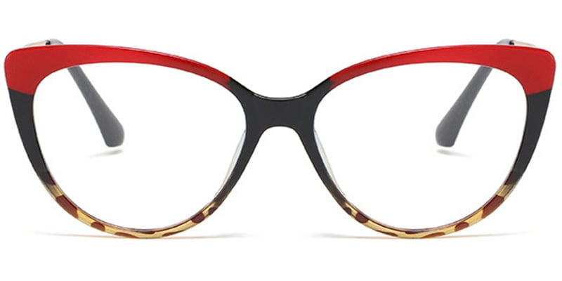 Cat Eye Eyeglasses pattern-red