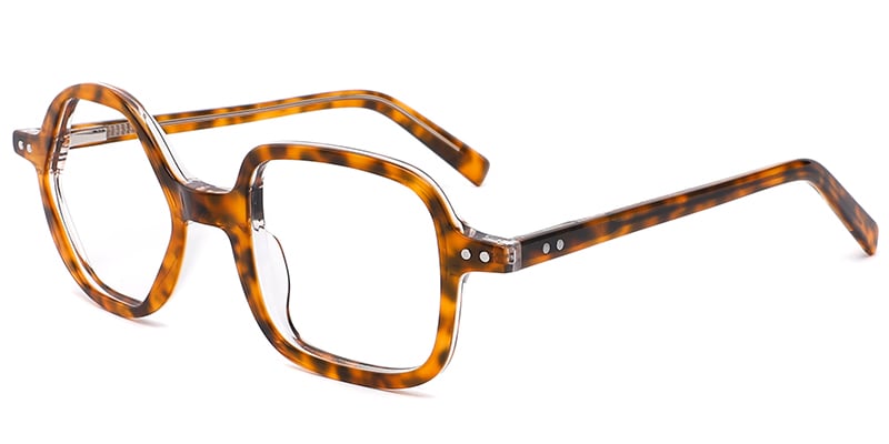 Acetate Geometric Frame translucent-tortoiseshell