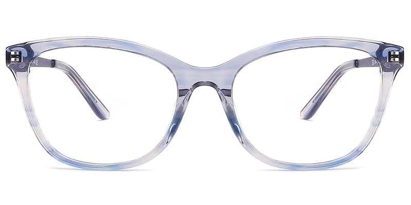 Acetate Rectangle Frame pattern-blue