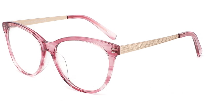 Acetate Oval Frame pattern-pink