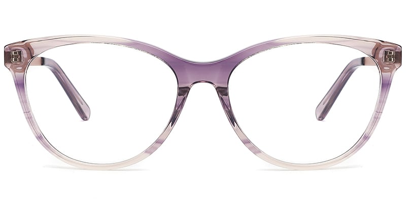 Acetate Oval Frame pattern-purple