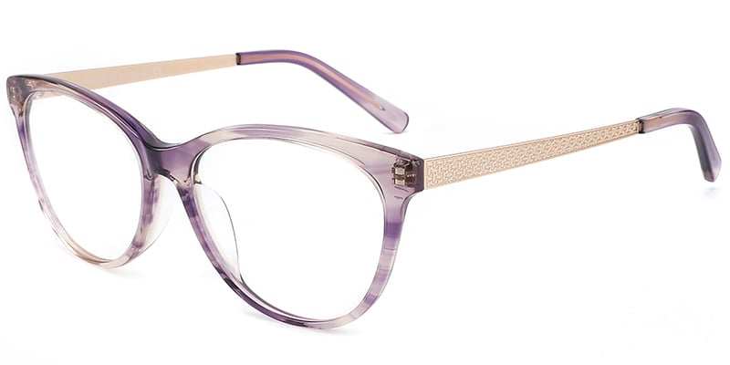 Acetate Oval Frame pattern-purple