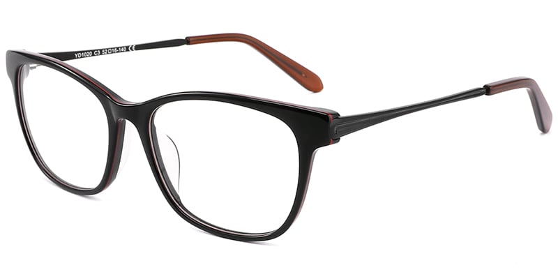 Acetate Oval Frame black-red