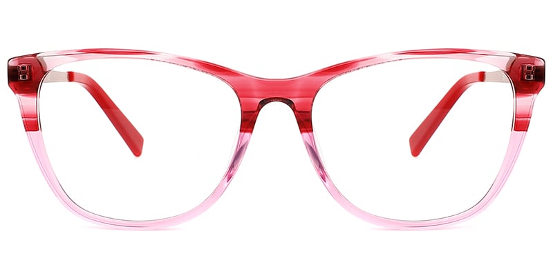 Acetate Rectangle Frame translucent-pink