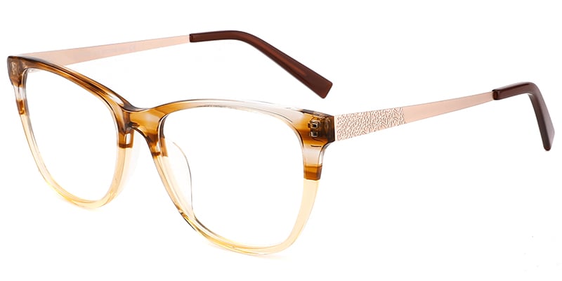 Acetate Rectangle Frame translucent-brown