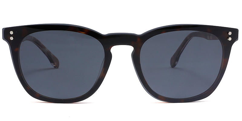 Acetate Rectangle Clip-Ons Frame tortoiseshell