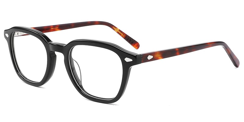 Acetate Square Frame pattern-black