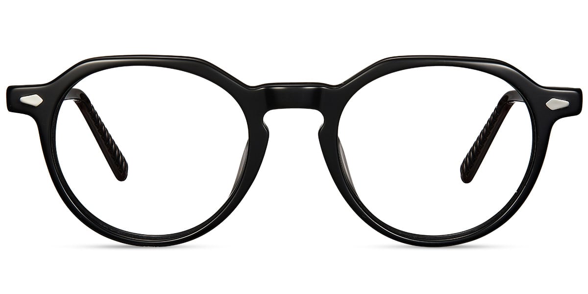 Acetate Oval Frame pattern-black