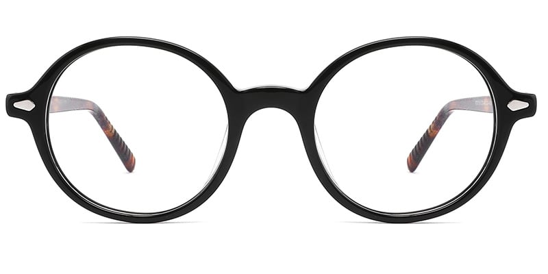 Acetate Oval Frame pattern-black