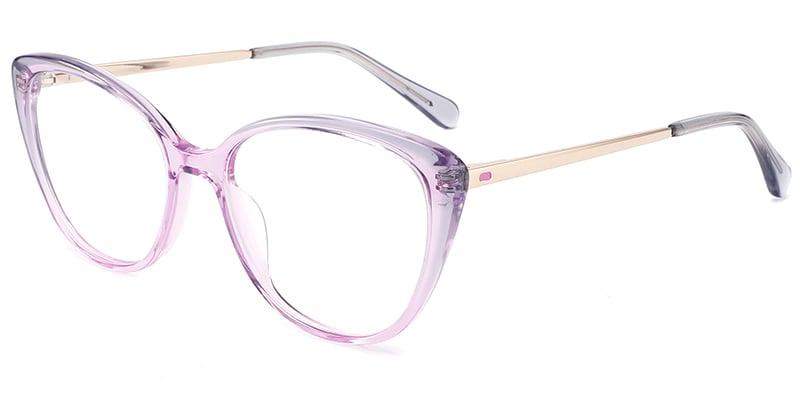 Acetate Cat Eye Frame translucent-purple