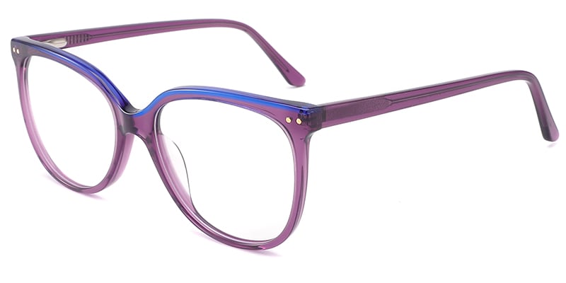 Acetate Square Frame translucent-purple