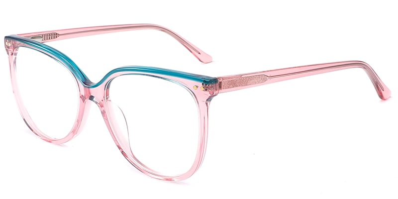 Acetate Square Frame translucent-pink