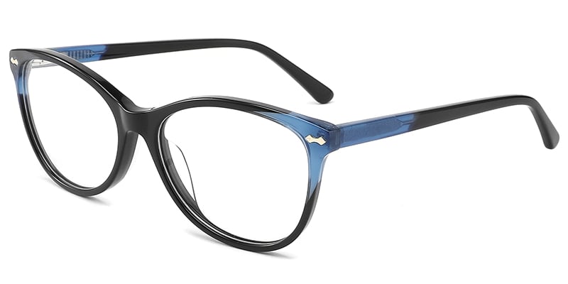 Acetate Oval Frame black-blue