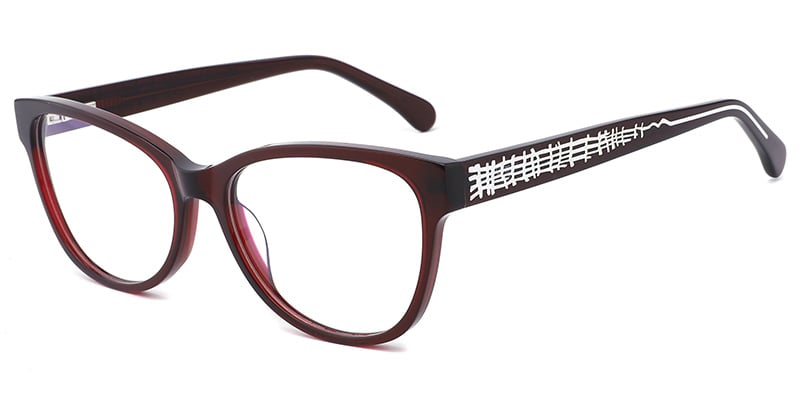 Acetate Rectangle Frame wine_red