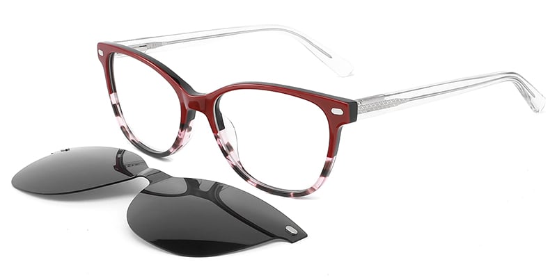 Acetate Rectangle Frame pattern-red