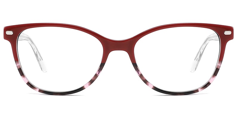 Acetate Rectangle Frame pattern-red