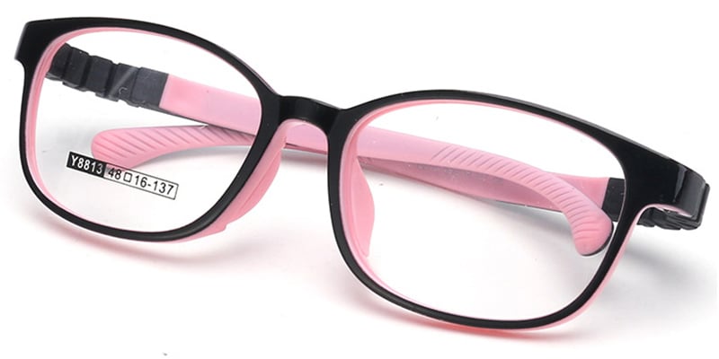 Kids TPEE Rectangle Frame black-pink