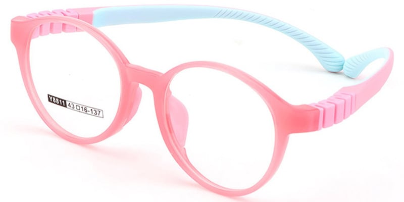 Kids Silica Gel Round Frame pink