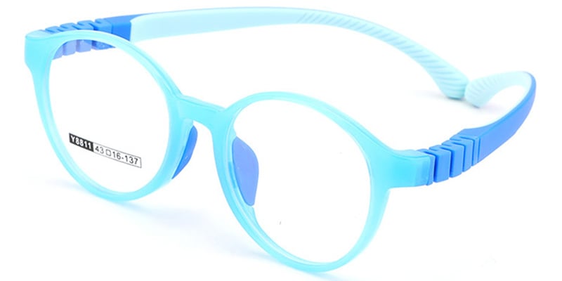 Kids Silica Gel Round Frame blue