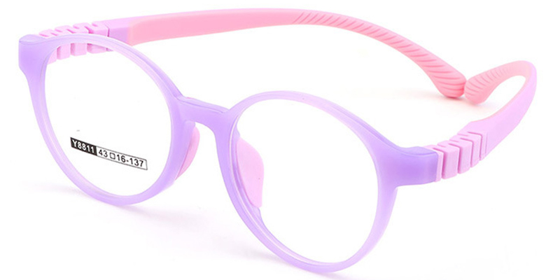 Kids Silica Gel Round Frame purple