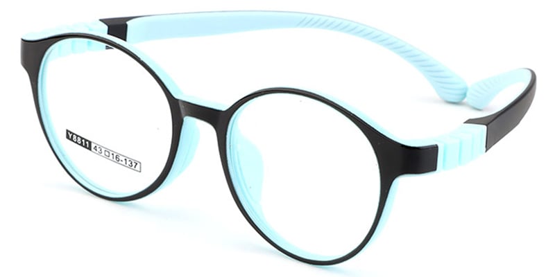 Kids Silica Gel Round Frame black-blue