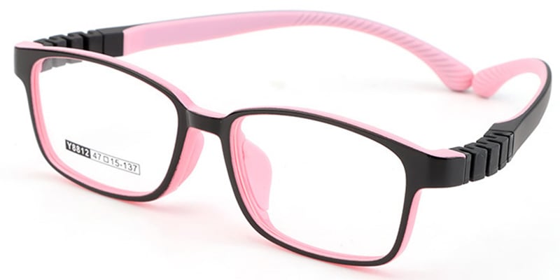 Kids Silica Gel Rectangle Frame black-pink