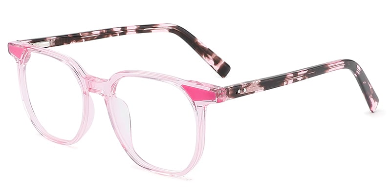 Acetate Square Frame translucent-pink