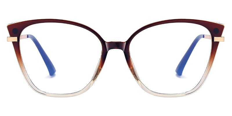 Cat Eye Clip-Ons Frame translucent-brown