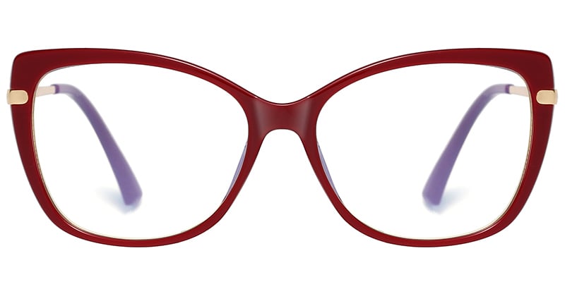 Cat Eye Clip-Ons Frame wine_red
